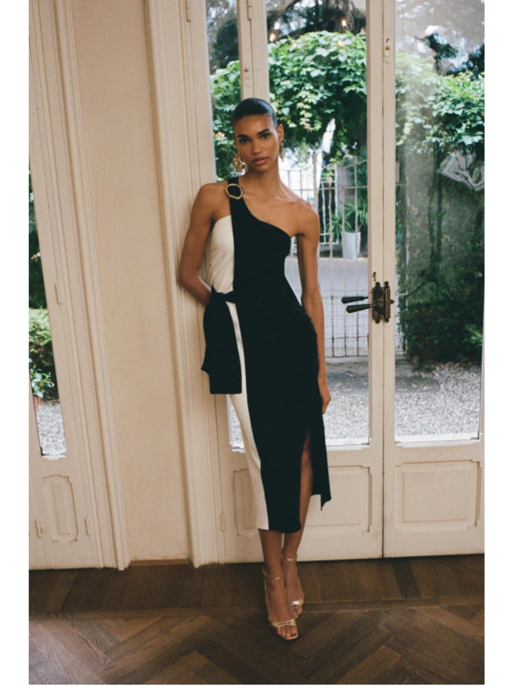 Zara Knotted Combination Midi Dress Size S - Picture 4 of 13